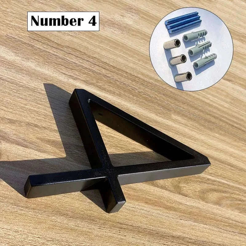 125mm Black Outdoor House Number Sign in Zinc Alloy-9