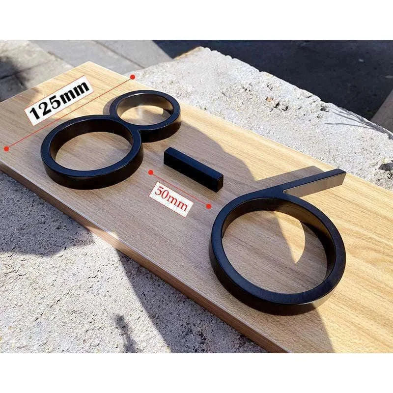 125mm Black Outdoor House Number Sign in Zinc Alloy-9