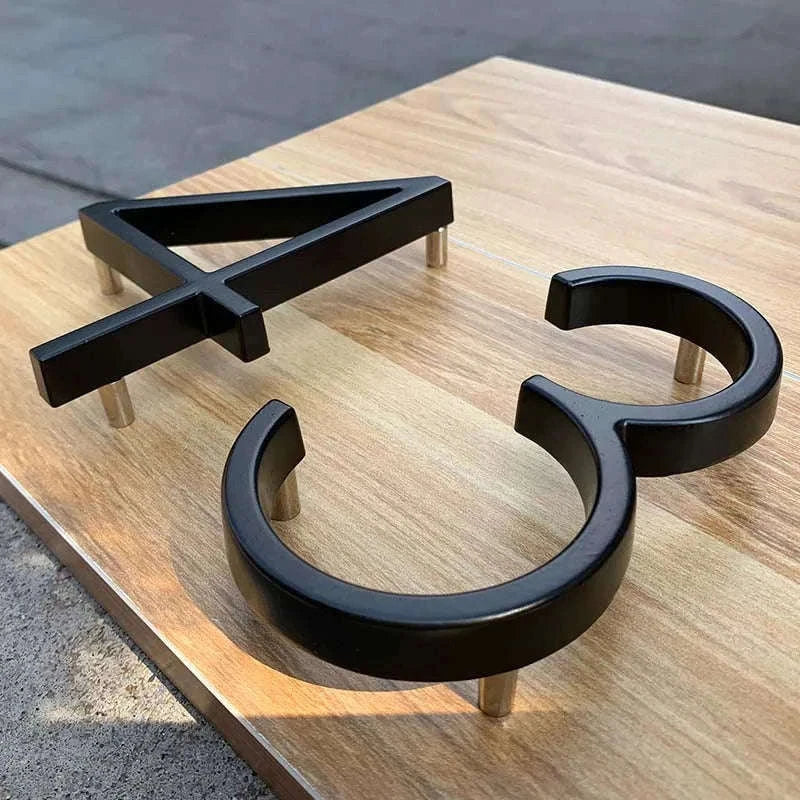 125mm Black Outdoor House Number Sign in Zinc Alloy-9