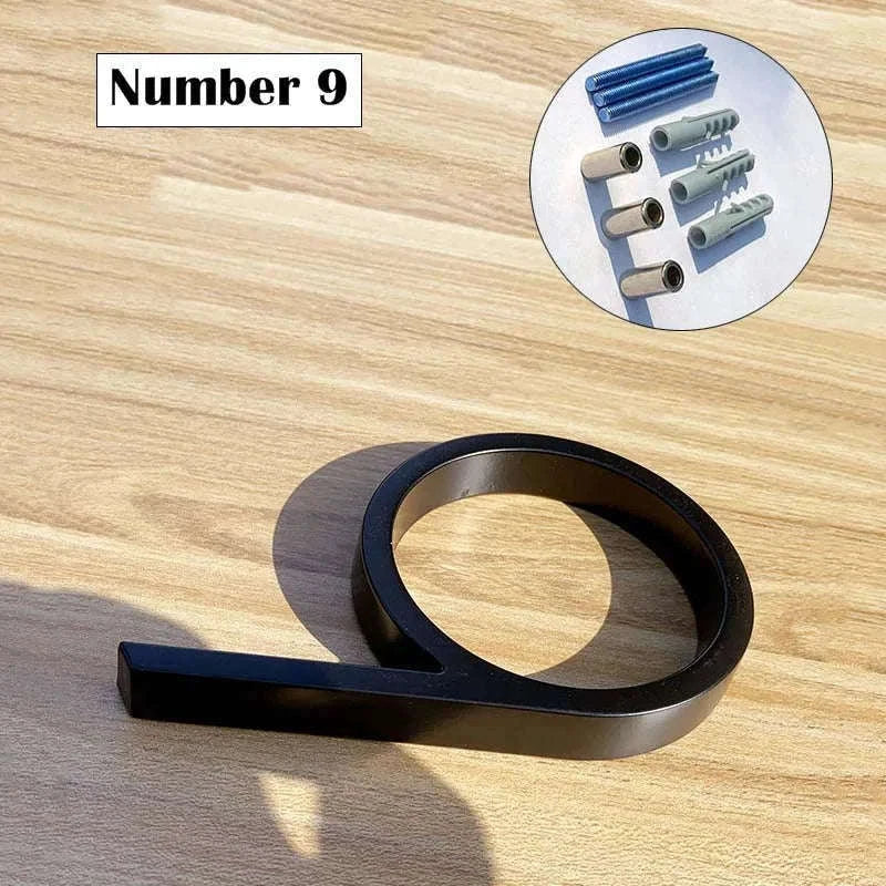 125mm Black Outdoor House Number Sign in Zinc Alloy-9