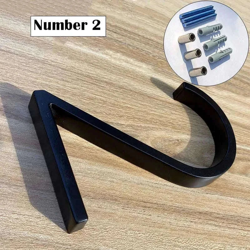 125mm Black Outdoor House Number Sign in Zinc Alloy-9