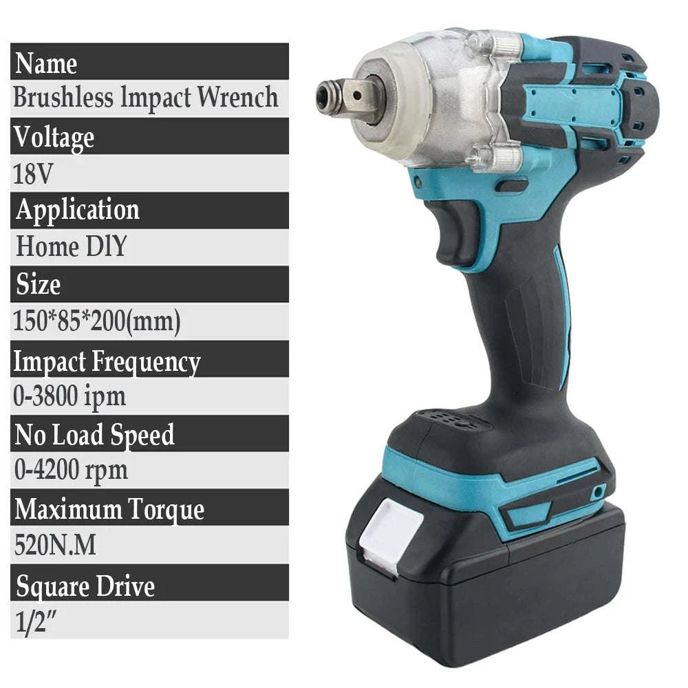 125mm Brushless Electric Angle Grinder and Impact Wrench Combo Kit-Germany