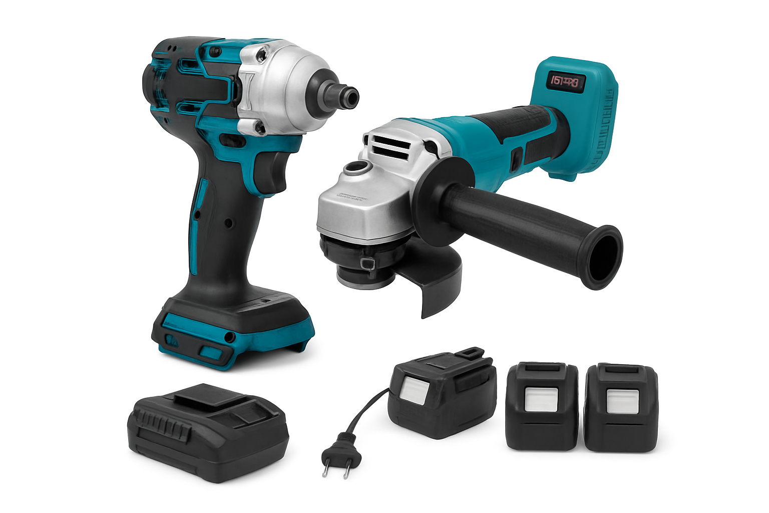 125mm Brushless Electric Angle Grinder and Impact Wrench Combo Kit