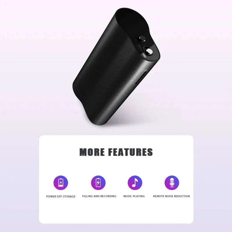 128GB 500‑Hour Digital Voice Recorder with Magnetic Mount-Voice recorder / China Mainland / 128 GB