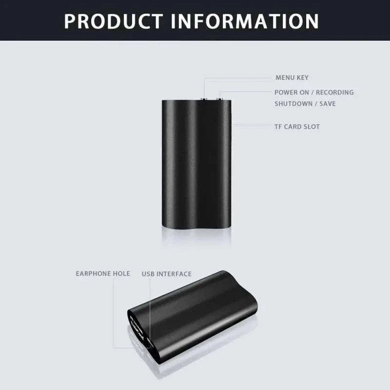 128GB 500-Hour Digital Voice Recorder with Magnetic Mount-Voice recorder / China Mainland / 128 GB