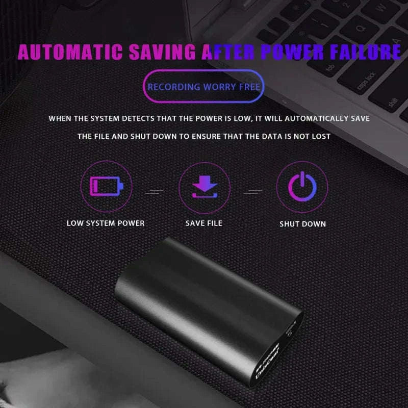 128GB 500‑Hour Digital Voice Recorder with Magnetic Mount-Voice recorder / China Mainland / 128 GB