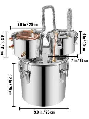 12L/30L Stainless Steel Alcohol Distiller Still Kit-12L / Germany
