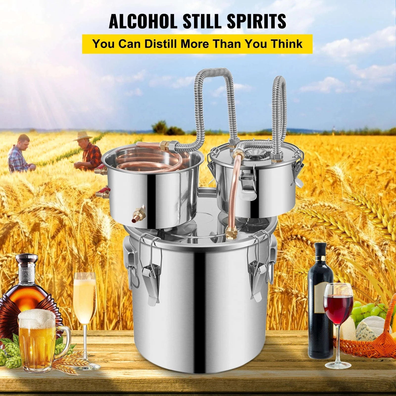 12L/30L Stainless Steel Alcohol Distiller Still Kit-12L / Germany