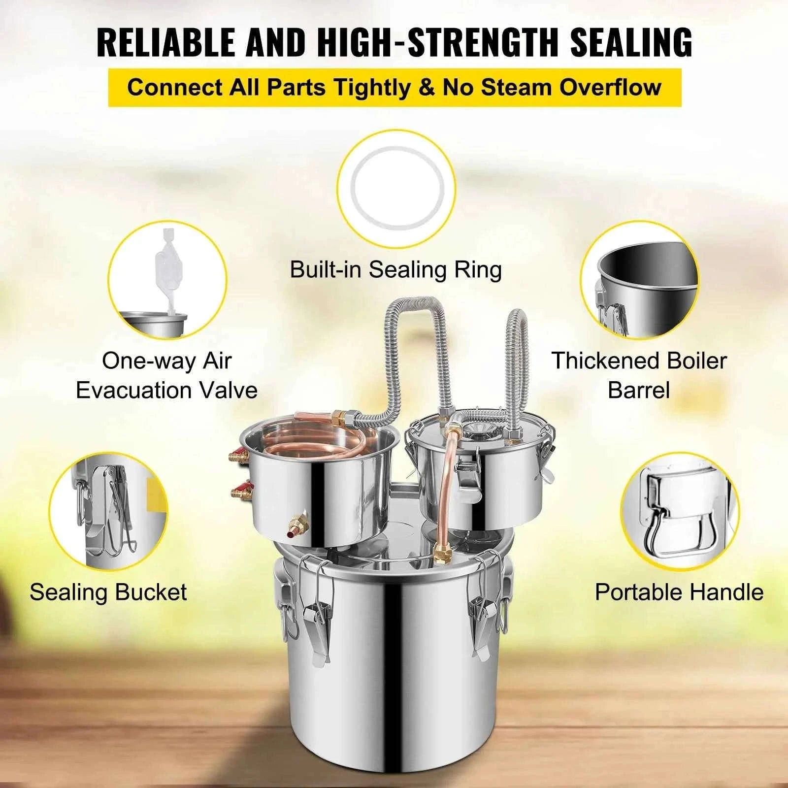 12L/30L Stainless Steel Alcohol Distiller Still Kit-12L / Germany