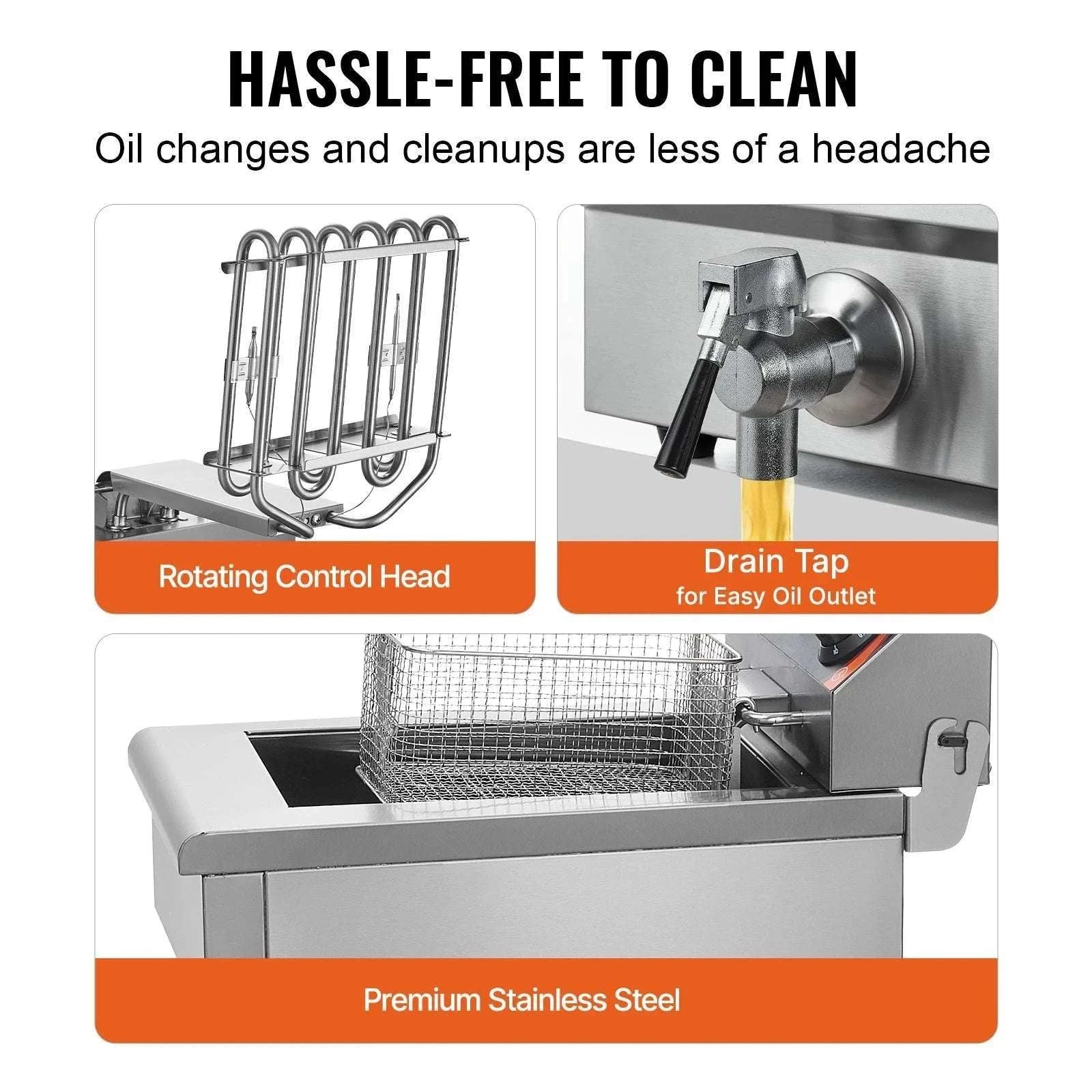 12L Commercial Electric Deep Fryer with Dual Tanks & Baskets-Timing with Filter / United States