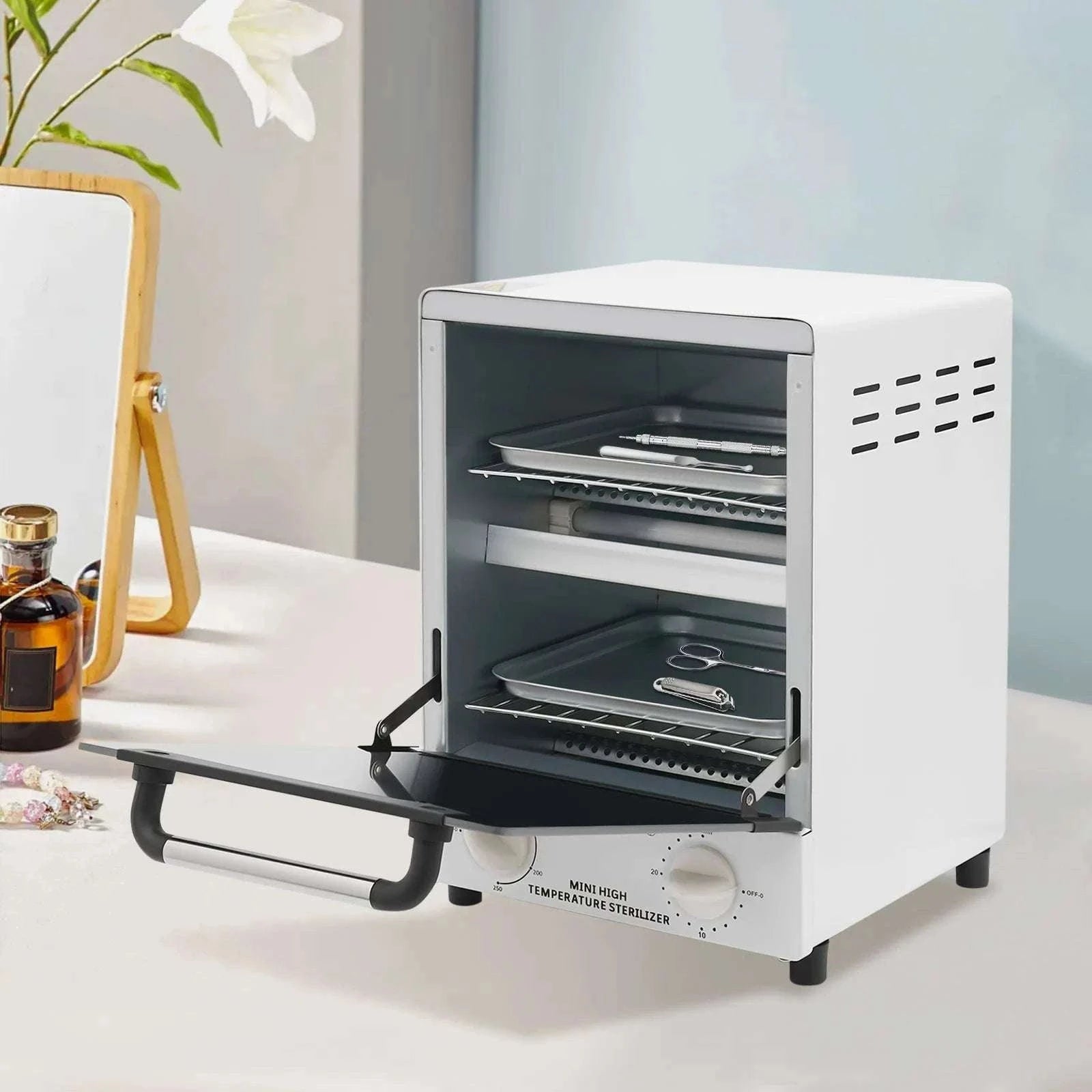 12L Infrared Heat Sterilizer 1000W Nail & Salon Tool Cleaner-WHITE / United States
