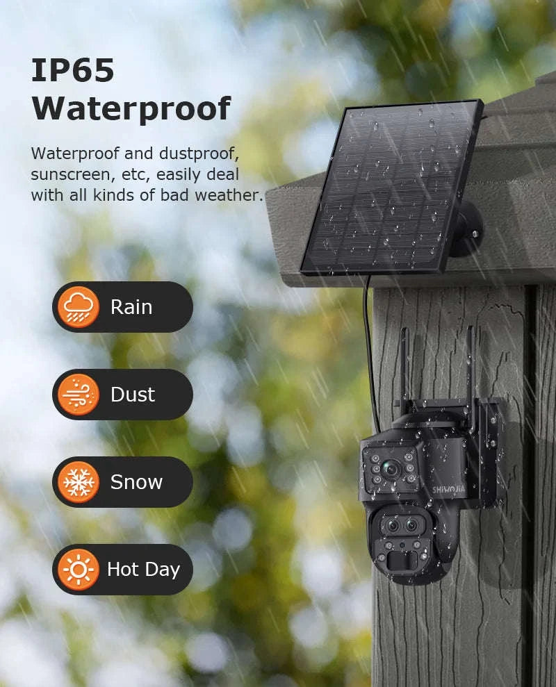 12MP 15X Zoom 4G Solar Security Camera Dual Screen Outdoor PTZ-White 4G 64GB / Russian Federation