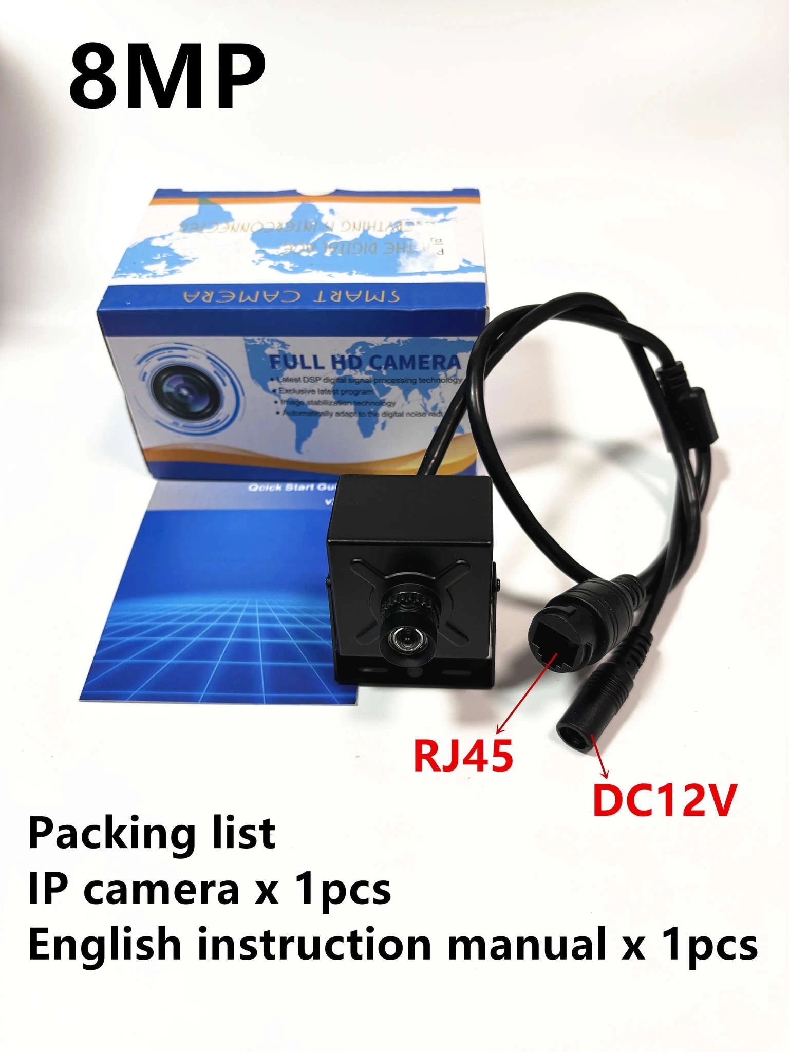 12MP Indoor PoE Security IP Camera with Mic and Motion Detection-8MP POE / 2.8mm