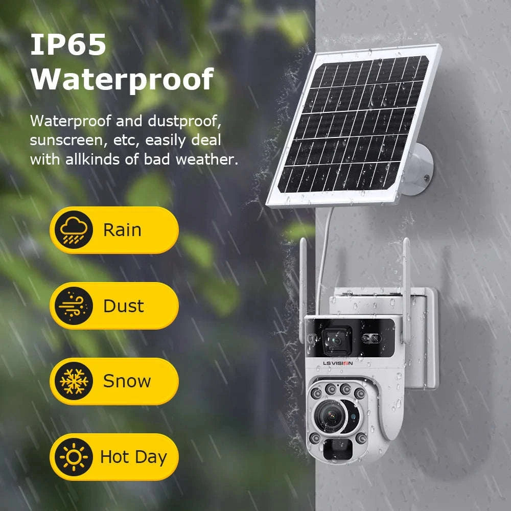12MP Solar Security Camera with 60X Optical Zoom and Dual Lens-4G Version 60X Zoom / Poland