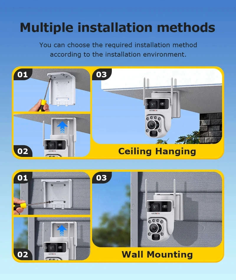 12MP Solar Security Camera with 60X Optical Zoom and Dual Lens-4G Version 60X Zoom / Poland