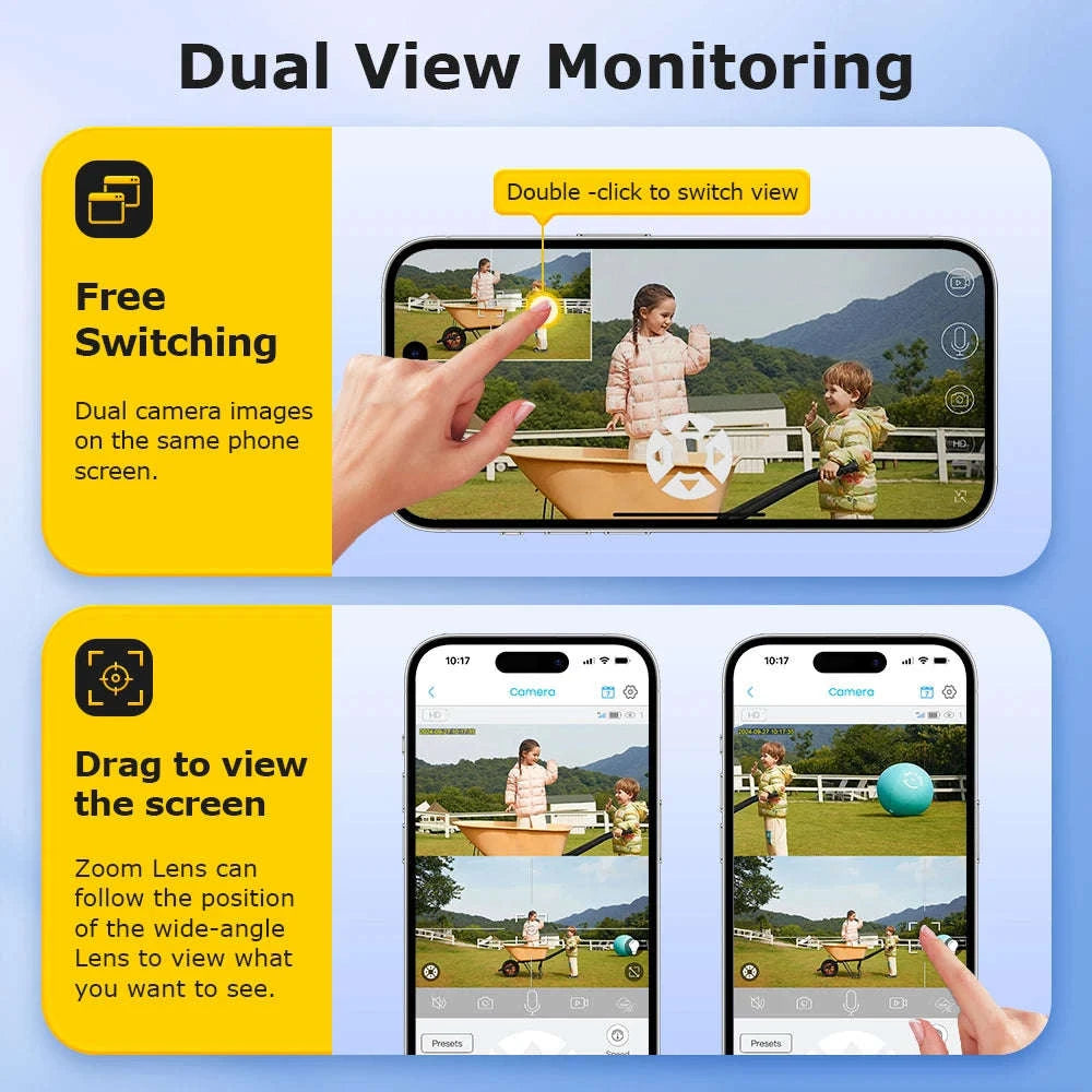12MP Solar Security Camera with 60X Optical Zoom and Dual Lens-4G Version 60X Zoom / Poland