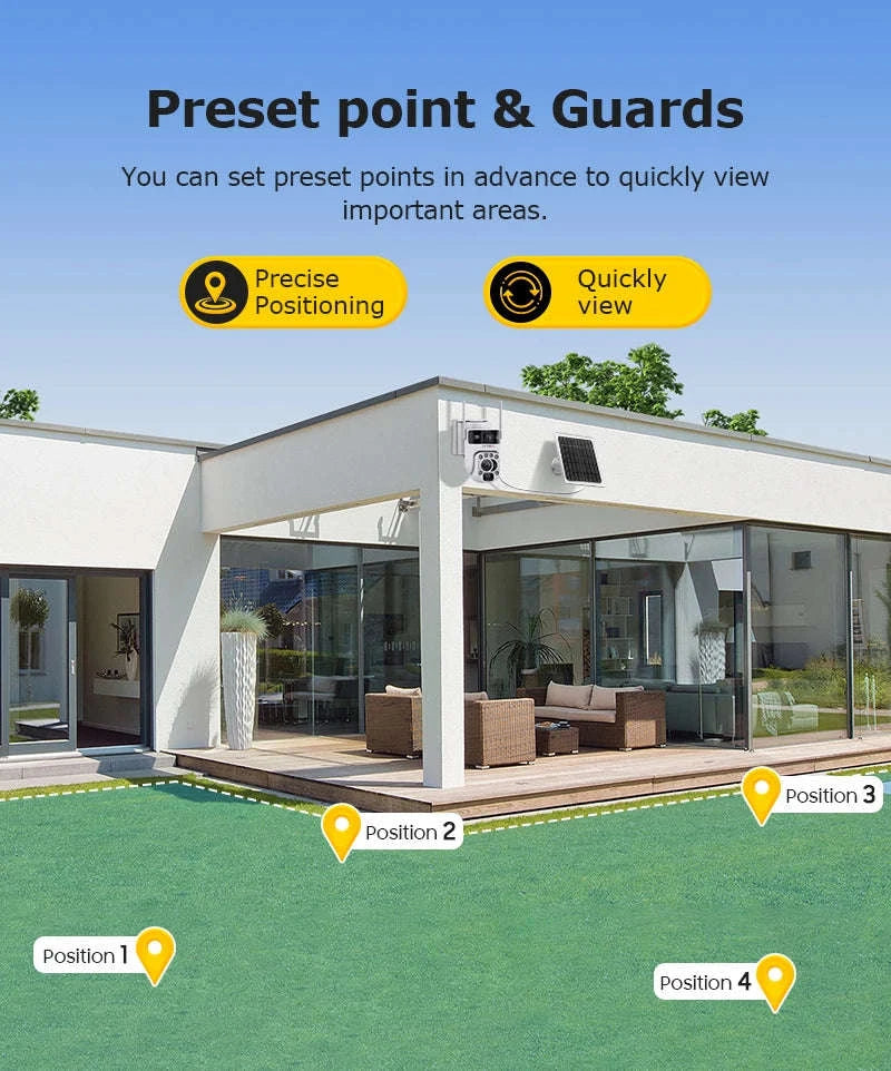 12MP Solar Security Camera with 60X Optical Zoom and Dual Lens-4G Version 60X Zoom / Poland