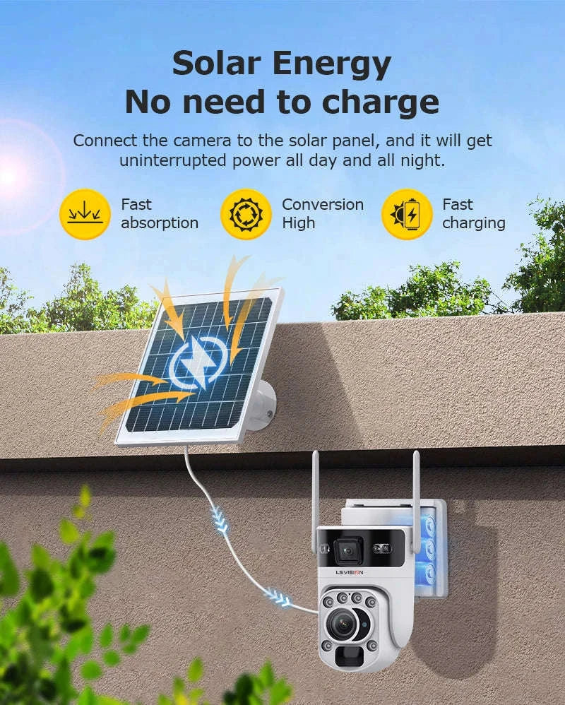 12MP Solar Security Camera with 60X Optical Zoom and Dual Lens-4G Version 60X Zoom / Poland