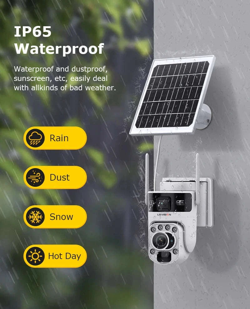 12MP Solar Security Camera with 60X Optical Zoom and Dual Lens-4G Version 60X Zoom / Poland