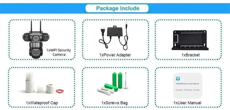 12MP Triple Lens WiFi Security Camera with AI Tracking & PTZ Zoom-WIFI Camera / AU Plug