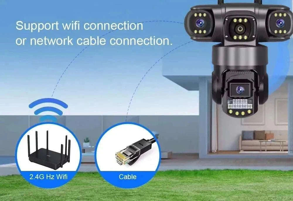12MP Triple Lens WiFi Security Camera with AI Tracking & PTZ Zoom-WIFI Camera / AU Plug