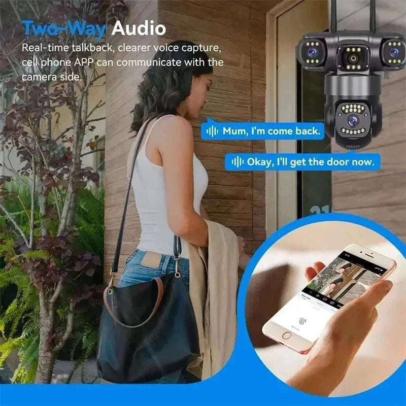 12MP Triple Lens WiFi Security Camera with AI Tracking & PTZ Zoom-WIFI Camera / AU Plug
