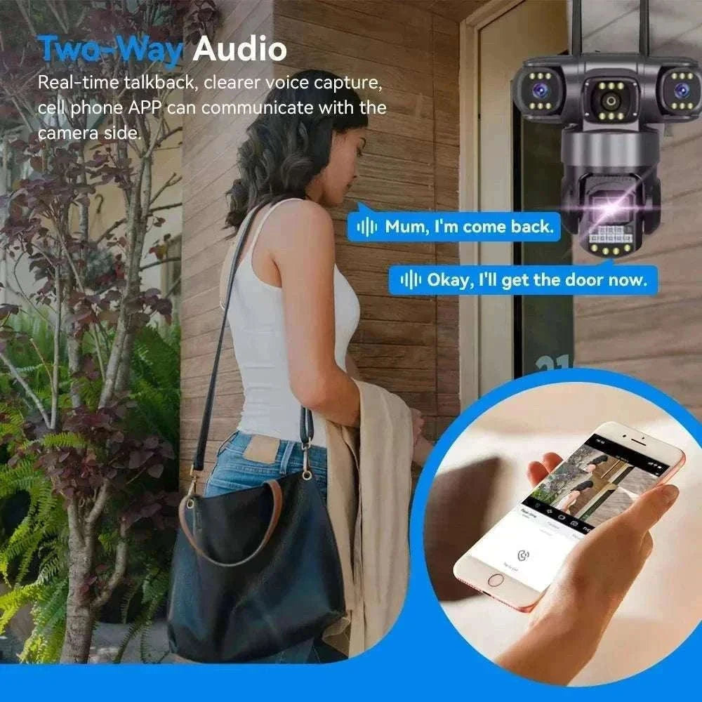 12MP Triple Lens WiFi Security Camera with AI Tracking & PTZ Zoom-WIFI Camera / AU Plug