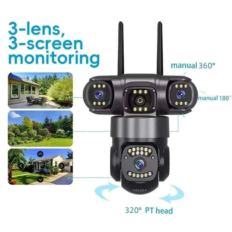 12MP Triple Lens WiFi Security Camera with AI Tracking & PTZ Zoom-WIFI Camera / AU Plug