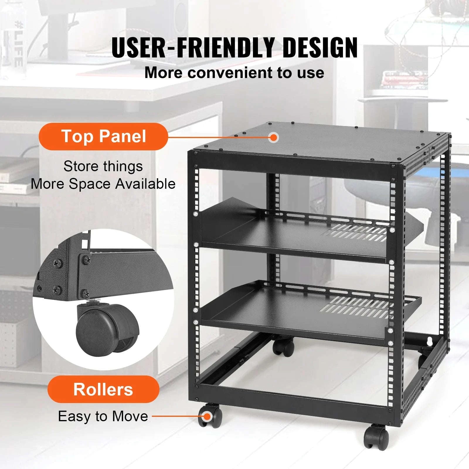 12U Open Frame Server Rack Adjustable Depth Floor or Wall Mount-12U / United States