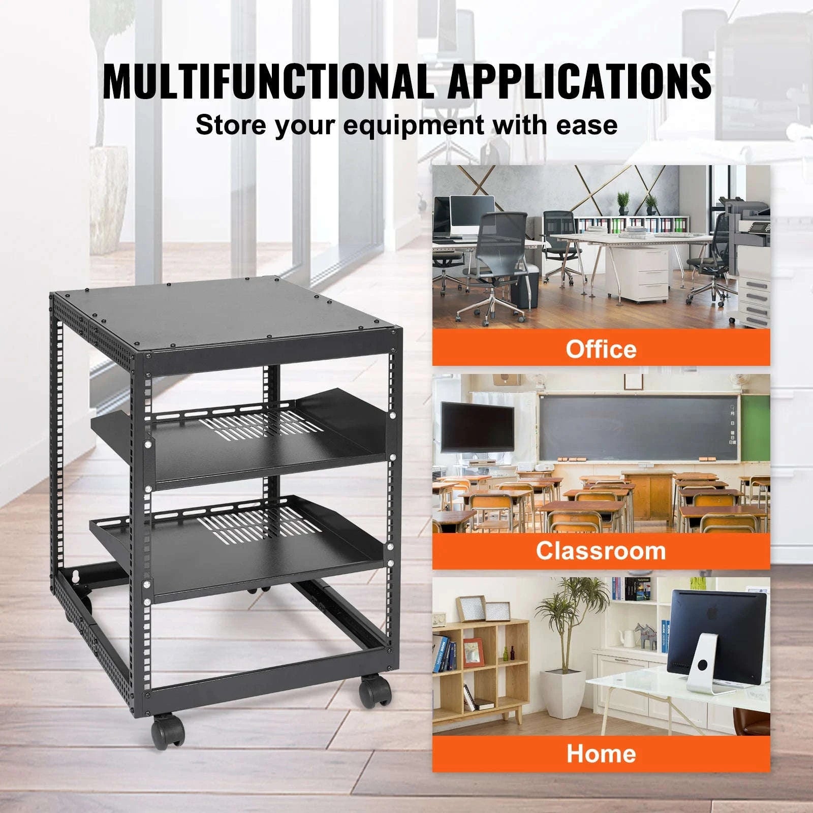 12U Open Frame Server Rack Adjustable Depth Floor or Wall Mount-12U / United States