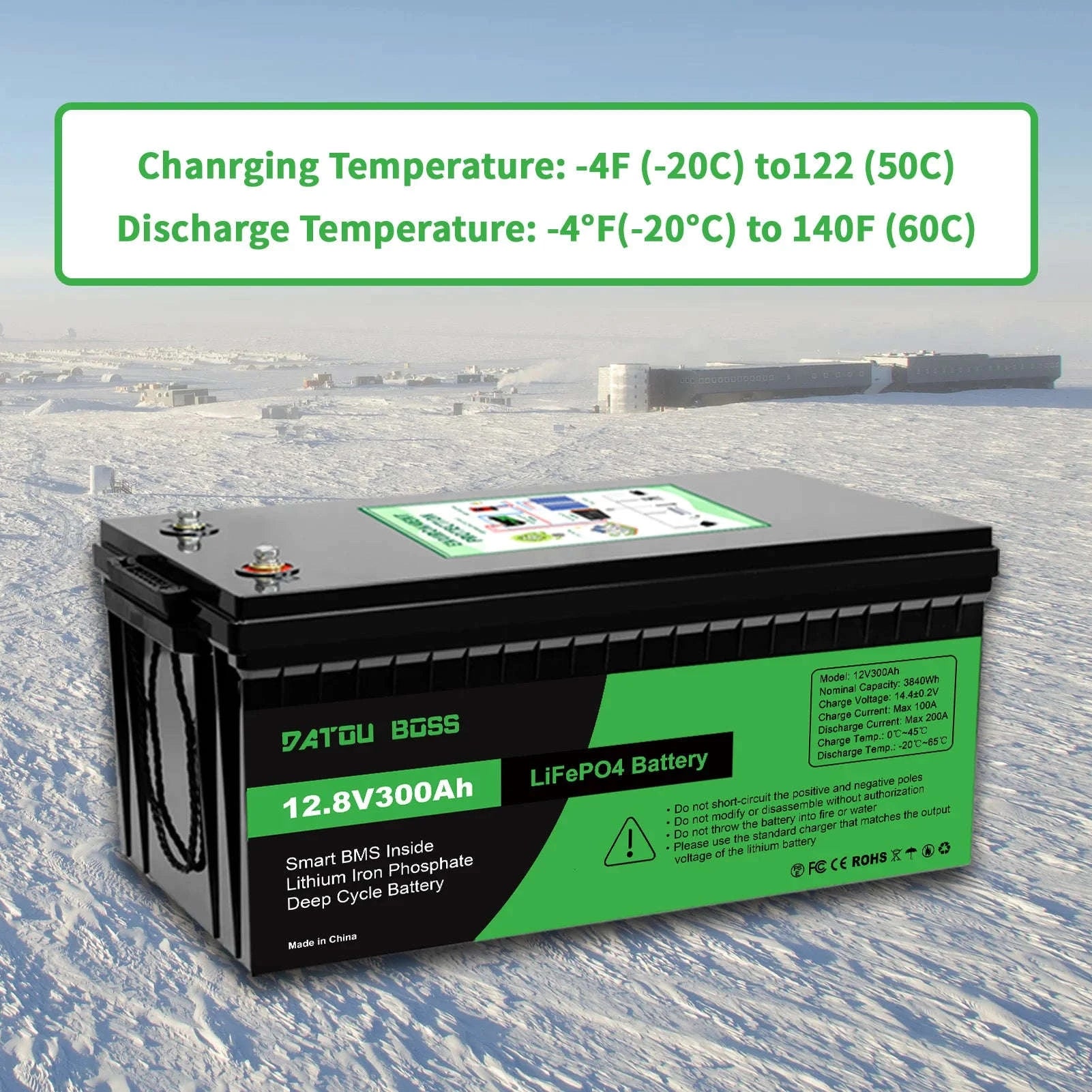 12V 100Ah Deep Cycle LiFePO4 Battery with Built-In BMS-12V100Ah / United Kingdom