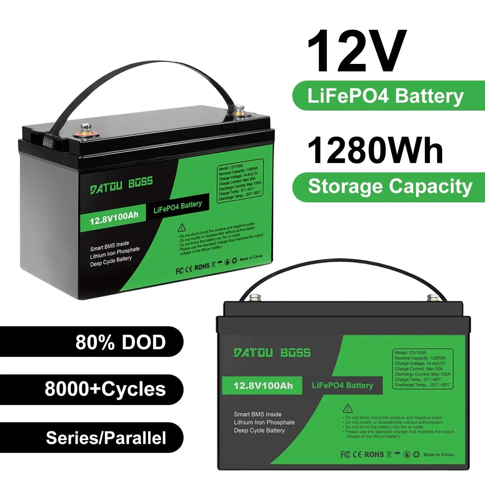 12V 100Ah Deep Cycle LiFePO4 Battery with Built-In BMS-12V100Ah / United Kingdom