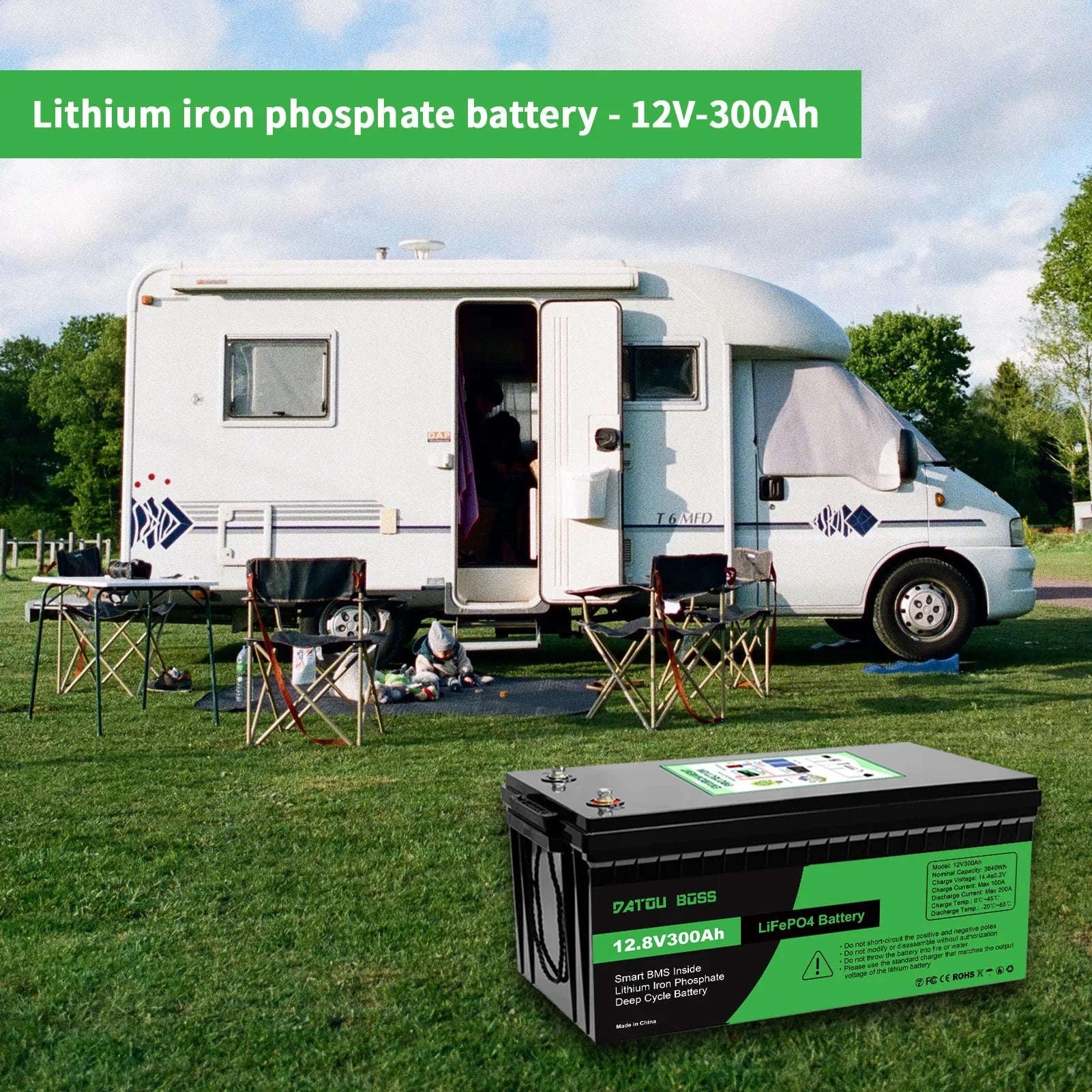 12V 100Ah Deep Cycle LiFePO4 Battery with Built-In BMS-12V100Ah / United Kingdom