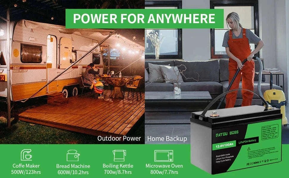 12V 100Ah Deep Cycle LiFePO4 Battery with Built-In BMS-12V100Ah / United Kingdom