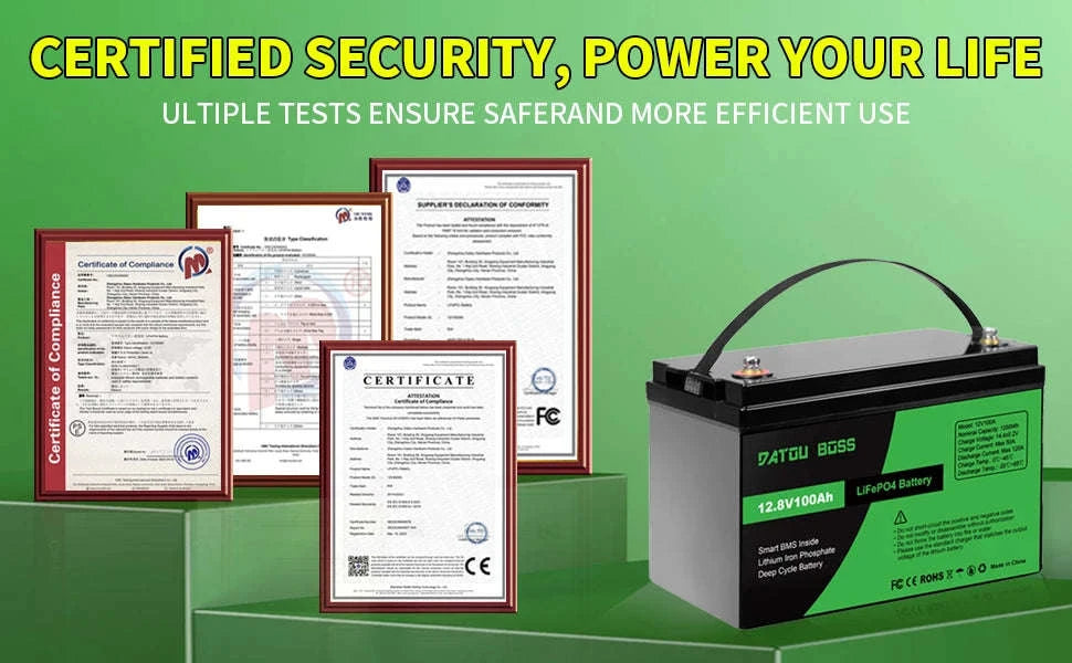 12V 100Ah Deep Cycle LiFePO4 Battery with Built-In BMS-12V100Ah / United Kingdom