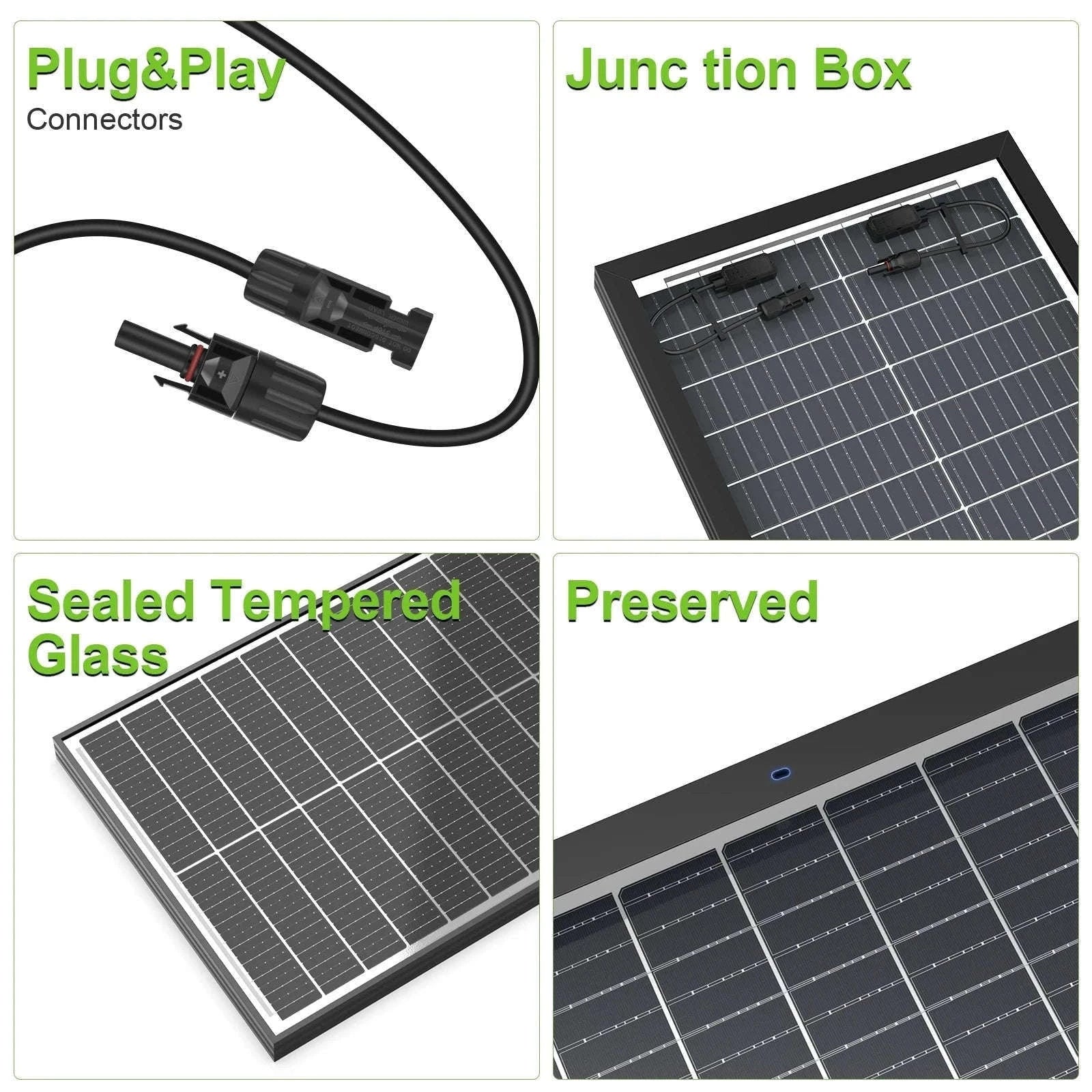 12V 200W Rigid Monocrystalline Solar Panel for Off-Grid Power-200W / United States