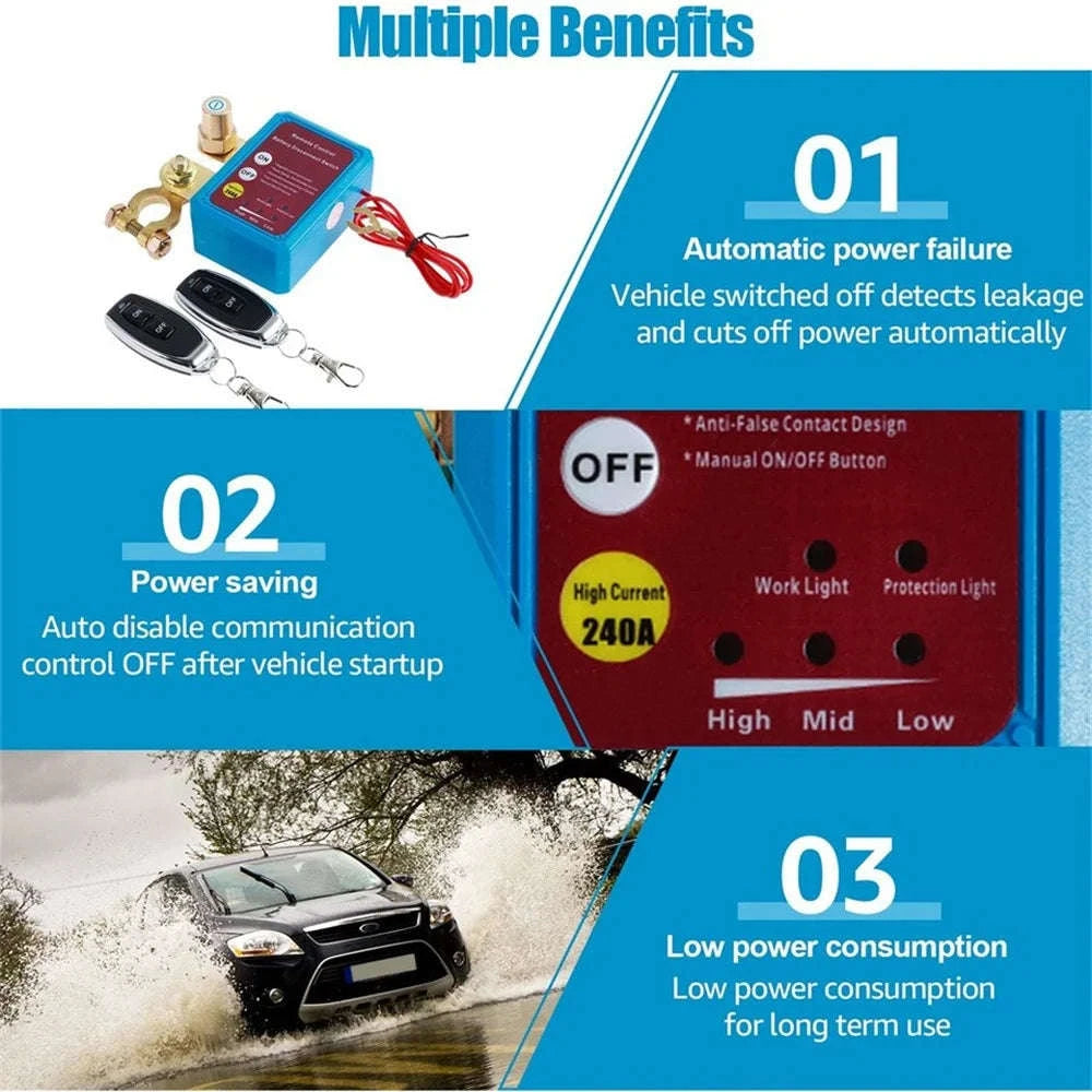12V 240A Remote Battery Disconnect Switch for Car Truck RV-United States