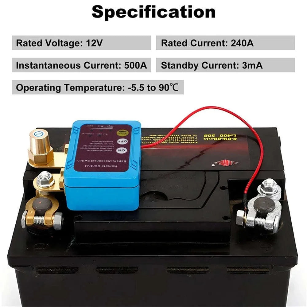 12V 240A Remote Battery Disconnect Switch for Car Truck RV-United States
