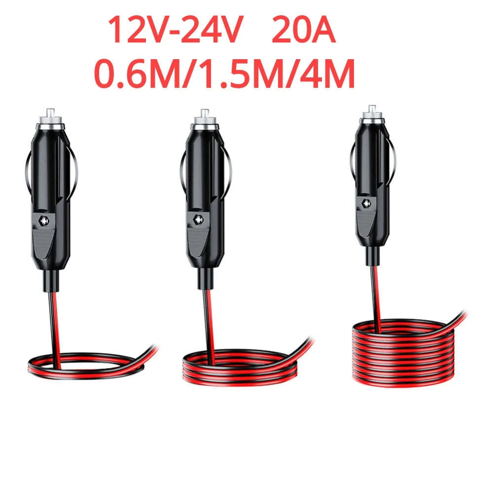 12V 24V Car Cigarette Lighter Plug with Wire, 20A Fused Connector-Germany / 0.6m