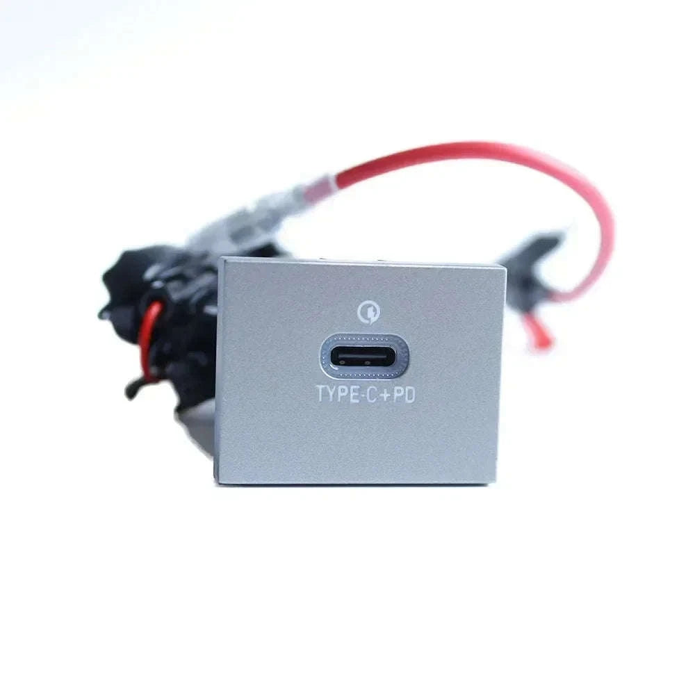 12V/24V Car Phone Charger Socket Double QC3.0 Type-C PD for Focus 2 2004-2011 MK2-Single PD Black