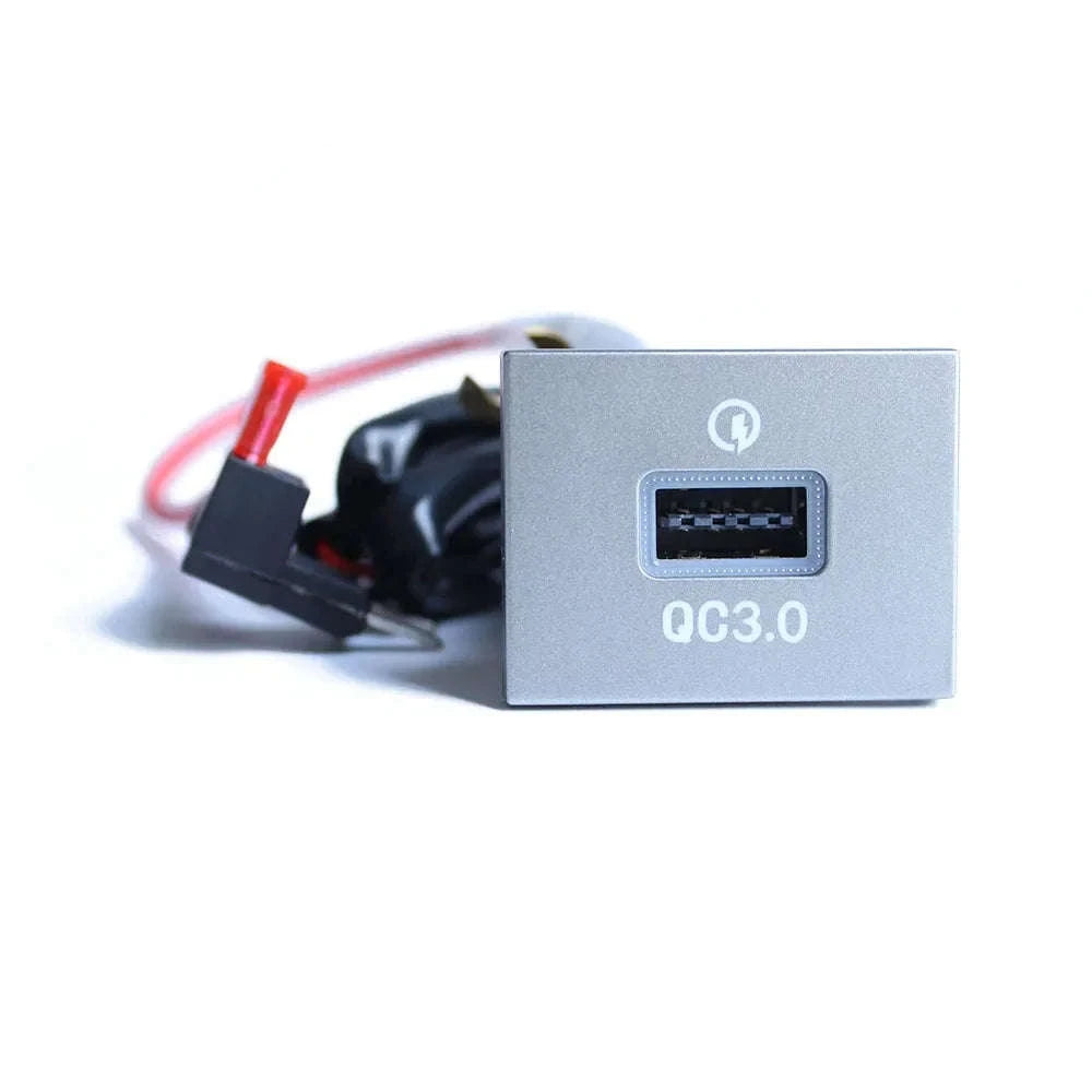 12V/24V Car Phone Charger Socket Double QC3.0 Type-C PD for Focus 2 2004-2011 MK2-Single PD Black