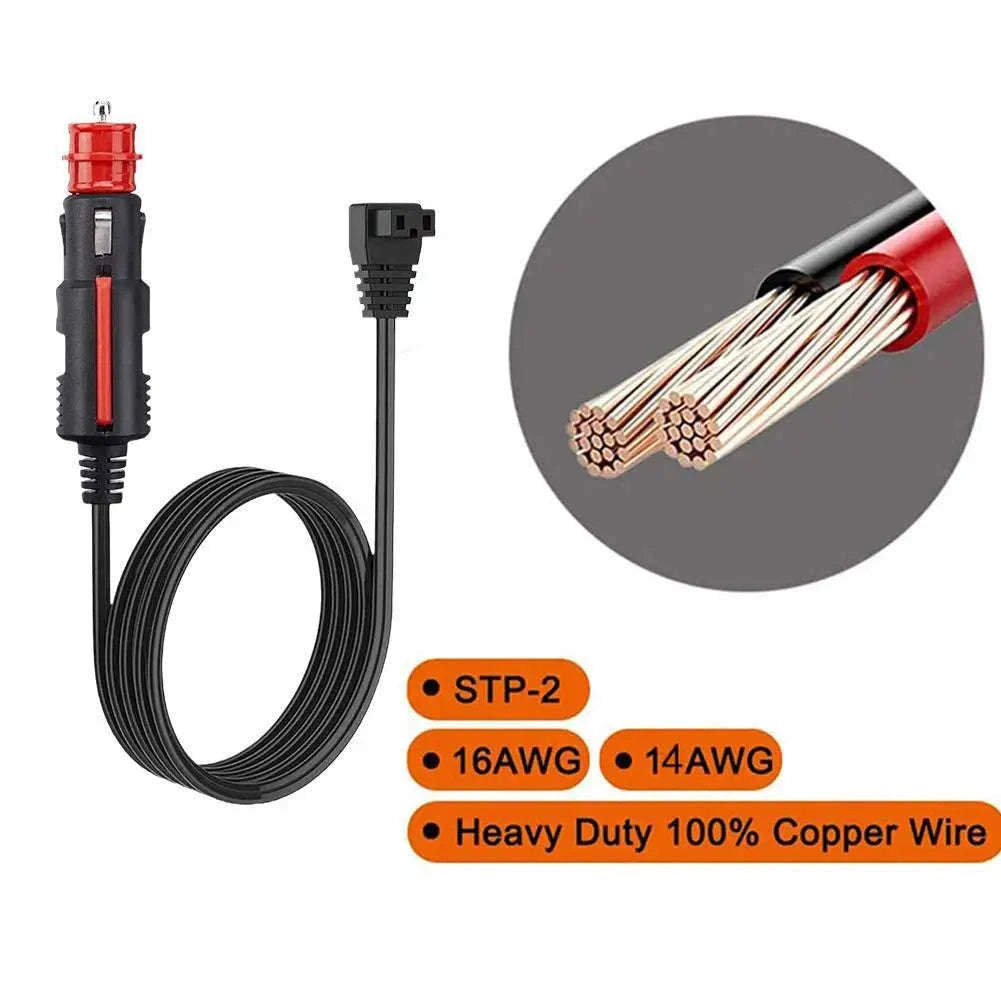 12V/24V Car Refrigerator Power Cord with 15A Fuse-2PCS