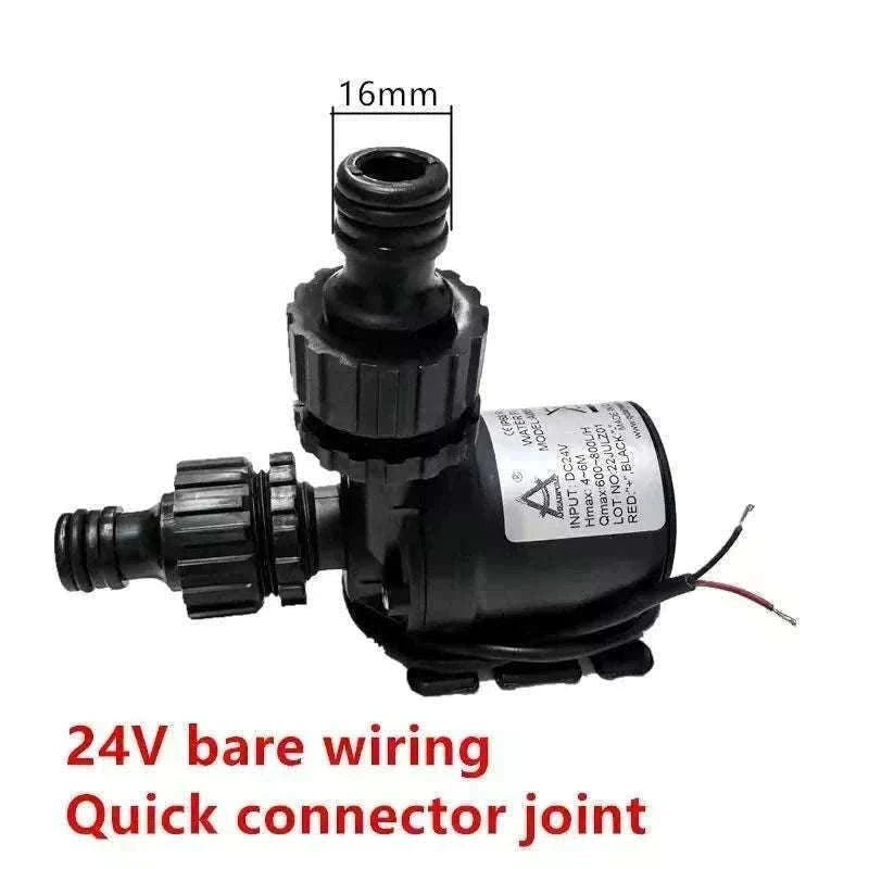 12V/24V High-Pressure Solar Water Pump, 800L/H Quiet Flow-DC 24V Quick joint / EU