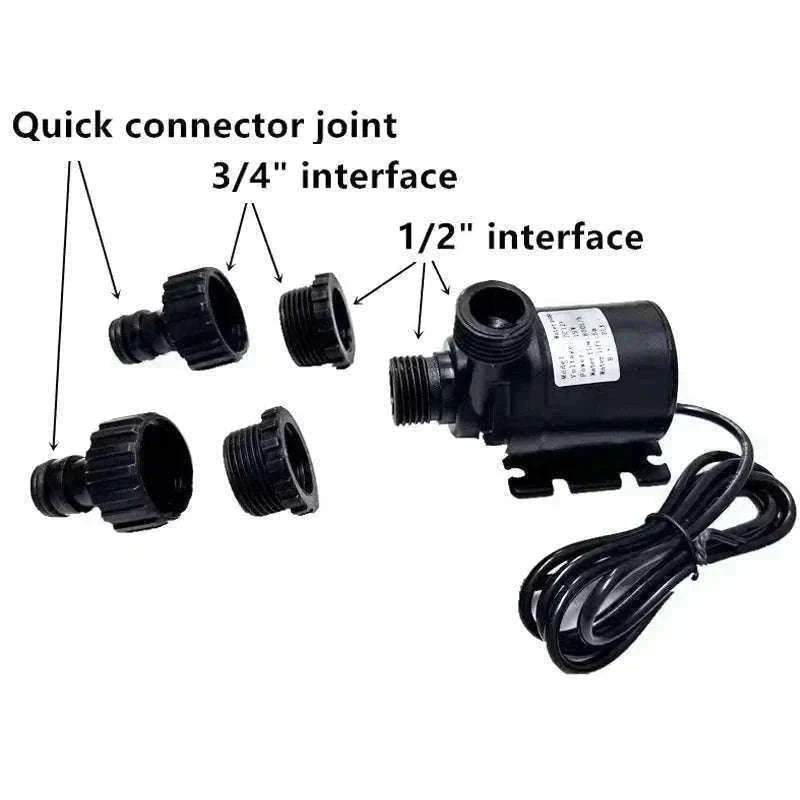 12V/24V High-Pressure Solar Water Pump, 800L/H Quiet Flow-DC 24V Quick joint / EU