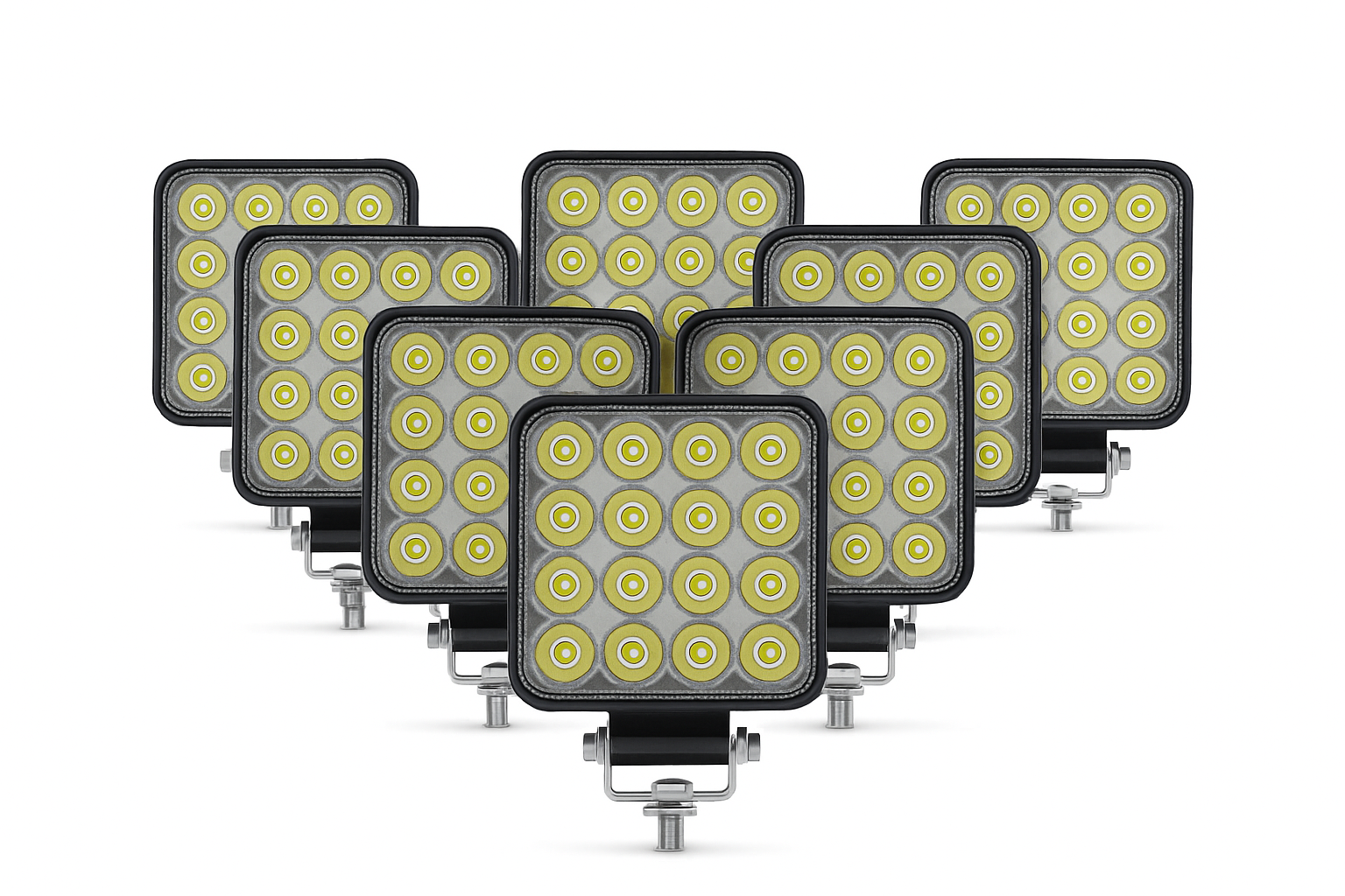 Barra de Luz LED 12V 24V 42W Barra de Luz de Trabalho Farol Quadrado para Jeep Caminhão Offroad Carro Motociclo Trator SUV ATV Faróis LED