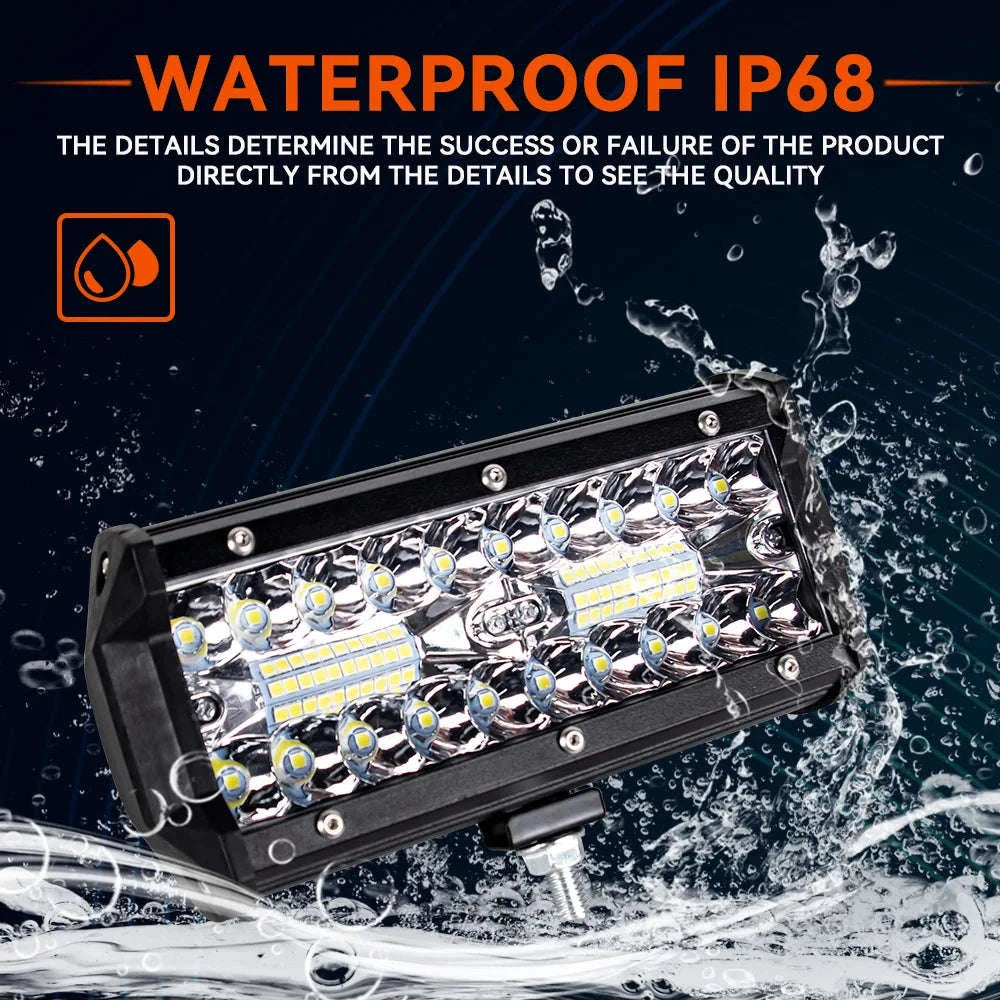 12V 24V LED Work Light Bar 4 Inch Square Offroad Light-1x 72w light