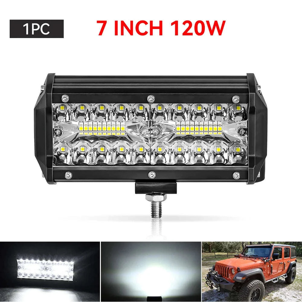 12V 24V LED Work Light Bar 4 Inch Square Offroad Light-1x 72w light