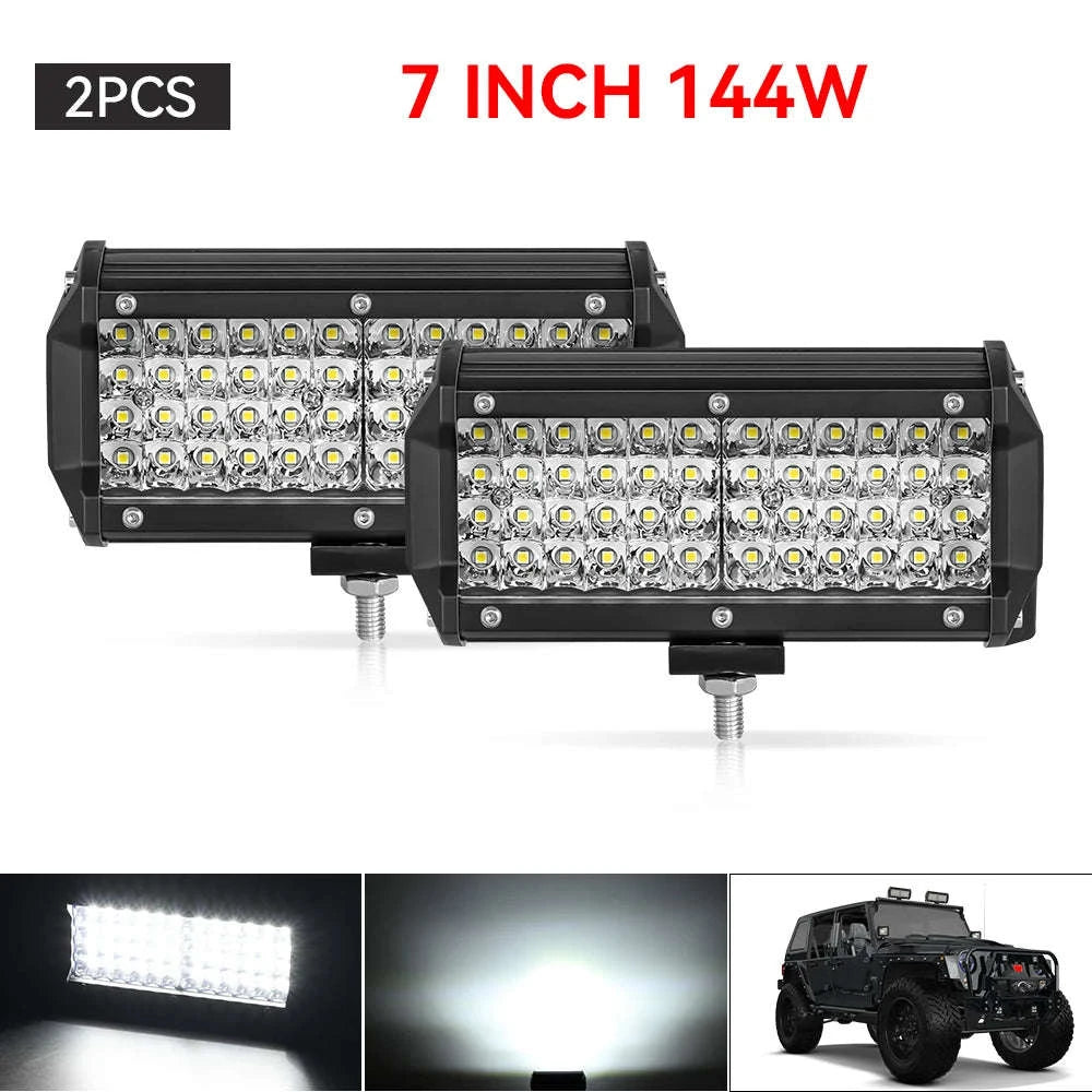 12V 24V LED Work Light Bar 4 Inch Square Offroad Light-1x 72w light