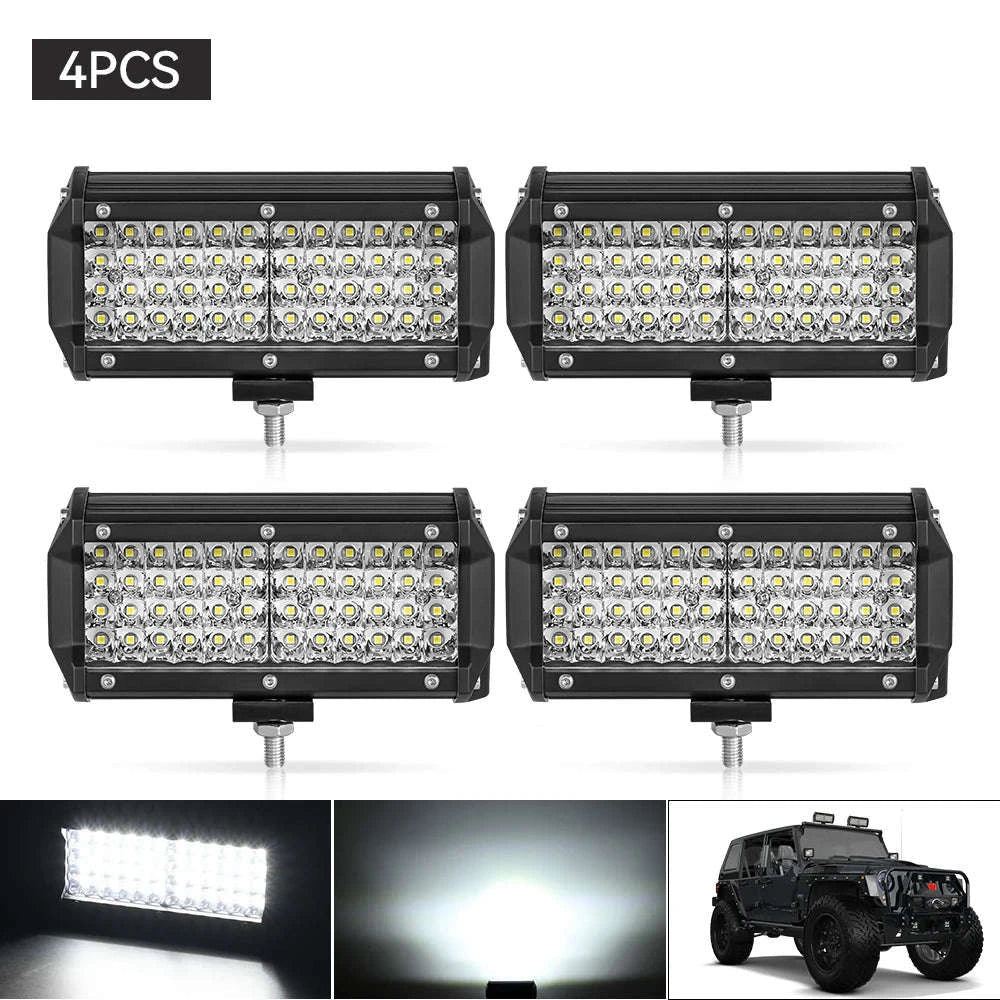 12V 24V LED Work Light Bar 4 Inch Square Offroad Light-1x 72w light