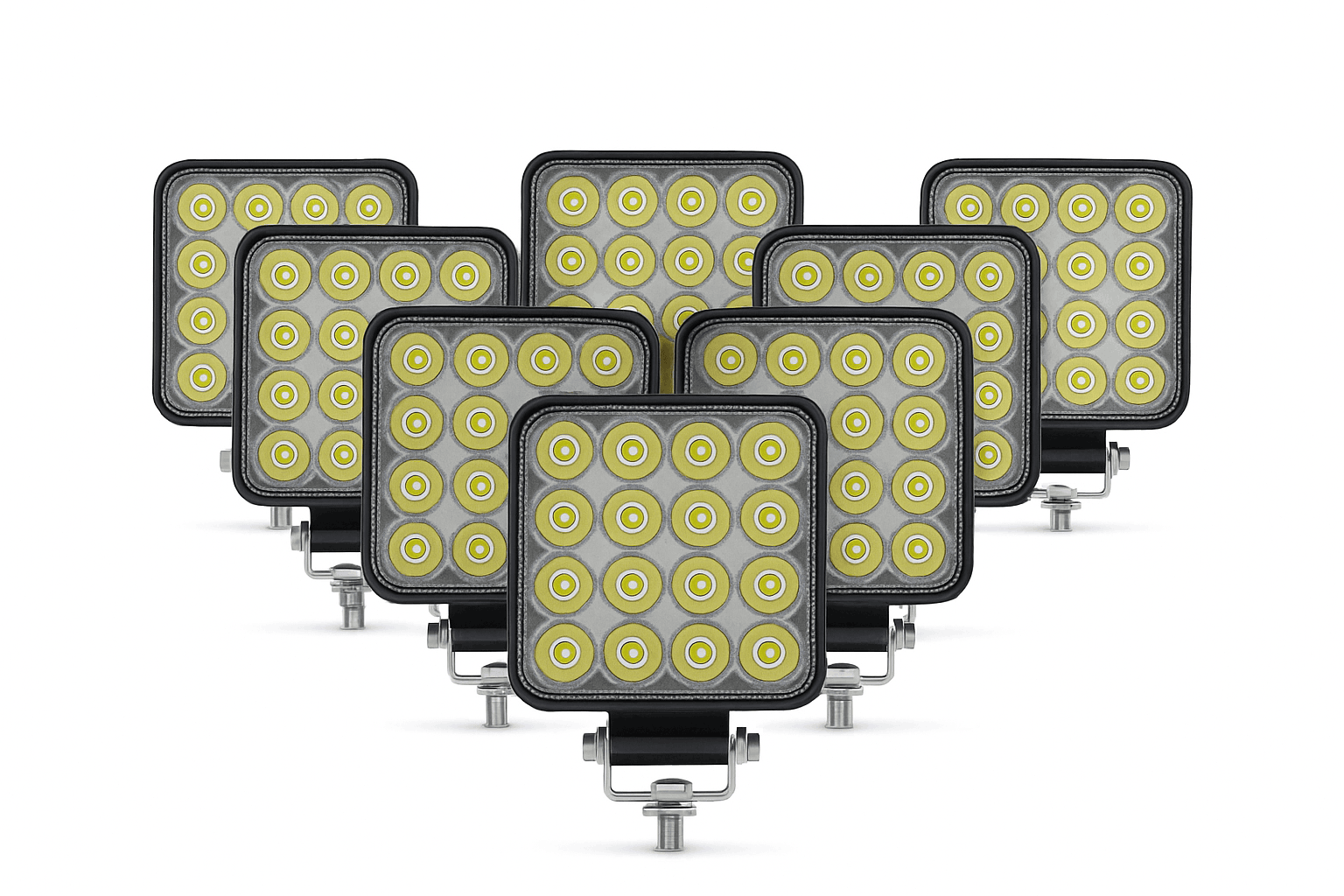 12V 24V LED Work Light Bar 42W Square Spotlight-10pcs 48W work light